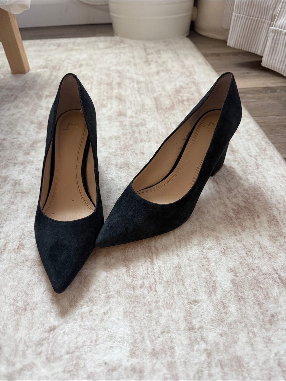 Black Suede Pointed Heels Marc Fisher